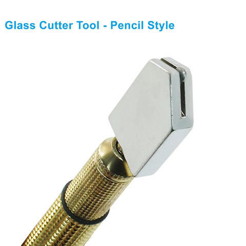 Pro Glass Cutter Kit With Legit Sharp Tungsten Scribe Engraving Pen And Ergonomic Pencil Handle for precise scoring on glass.