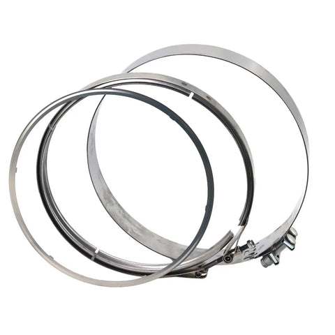 Built Tough DPF Filter Exhaust Pipe V Band Clamp And Gasket Replacement Set For Detroit Diesel Engine Heavy Duty Steel Straight Swap No Sweat Fix