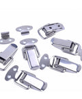 Stainless Steel Spring Loaded Latch Lock For Cabinets And Chests, Toggle Clamp Hasps shown on white background