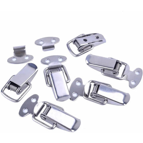 Stainless Steel Spring Loaded Latch Lock For Cabinets And Chests, Toggle Clamp Hasps shown on white background