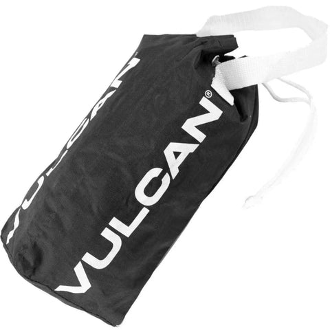 Premium Beefed-Up Case-Hardened Security Chain Five Sixteenth Inch By Six Feet Cannot Be Cut With Bolt Cutters Or Hand Tools Includes Cordura Wear Pad And Storage Bag With Carry Handle Heavy-Duty High-Security Chain For Gear And Equipment inside black storage bag with white handle