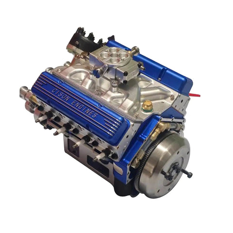 Engine Display Figurine With Precise Engineering Detail For Adults And Gearhead STEM Enthusiasts Realistic Scale Engine Model Kit For Mechanical Junkies And Collectors, blue resin V8 engine display