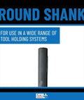 Close-up of Drill America round-shank HSS drill bit