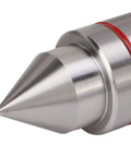Close-up of Live Center For Lathe Tailstock MT2 High Carbon Steel 60 Degree CNC Tip with red accent on triple bearing system