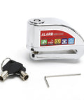 Heavy Duty Disc Brake Rotor Lock With Waterproof Electronic Alarm For Scooters Motorcycles And Bicycles with keys and tool