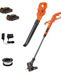 20V Max Weed Wacker Edger And Sweeper Combo With Two Batteries And Charger, Cordless Trimmer And Leaf Blower Kit, lightweight tools