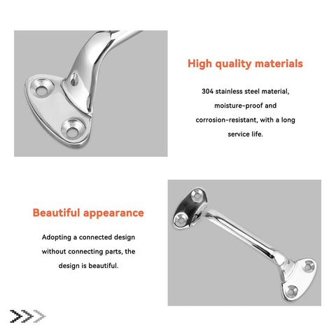 Rock Solid 6Inch Stainless Steel Bath Grab Bar showing durable 304 stainless steel, designed for safety and elegant appearance.