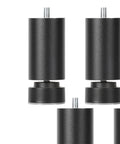 Close-up of Four Piece Aluminum Furniture Support Legs 20cm Black Table Feet For Cabinets Beds Sofas And Tables With 10mm Thread Hole