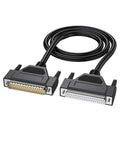 Premium Pure Copper DB37 Extension Cord Male To Female 37 Pin D Sub Connector Cable For Industrial Serial Gear, black twisted cable with connectors.