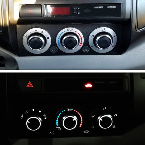 Toyota Tacoma AC Knob Set Of 3 Replacement Buttons For Temperature And Fan Control Fits 2005 2015 Models SR SR5 TRD Pro Limited Off Road Easy No Tools Required installed view