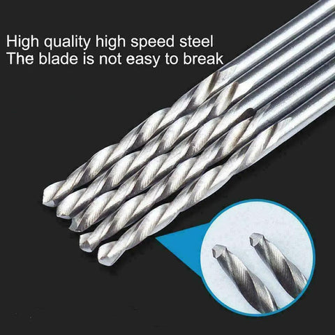 20 Piece HSS Micro Twist Drill Bit Set, 0.8 mm Mini High Speed Steel Drill Bits for Wood Plastic and Soft Metal, Straight Shank, close-up view
