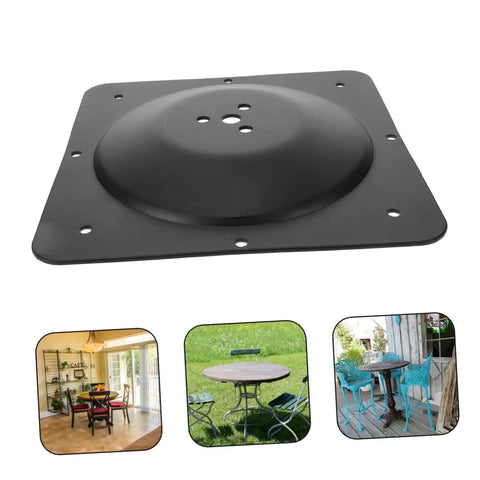 Top Shelf Heavy Duty Cast Iron Table Leg Brackets For Furniture Upgrade With Five Hole Secure Mount Plate, close-up view.
