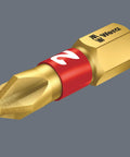 Diamond Bit Set With Thirty Diamond Bits And One Bit Assortment For Drill Drivers, gold diamond-coated bit close-up view