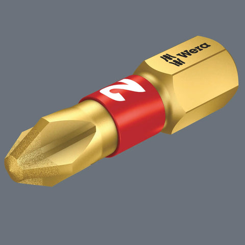 Diamond Bit Set With Thirty Diamond Bits And One Bit Assortment For Drill Drivers, gold diamond-coated bit close-up view