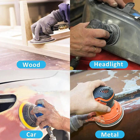 Using 120Pcs 5 Inch Hook And Loop Sanding Discs Set For Wet Dry Sanding Silicon Carbide Flocking Pads With 8 Hole Grits on wood, car, metal, headlight