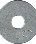 Beefy Zinc Fender Washers Set 100 Pcs 0.25 Inch By 1 Inch Large OD Flat Washers For Bolts Nuts And Screws Ideal For Sheet Metal Wood And Plastic Fastening Projects single washer close-up