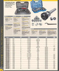 ER collet chuck sets display with various collets, size details, and accessories in compartment cases for machine tools.