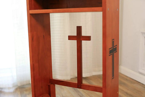 Folding Wooden Prayer Kneeler Bench For Home Or Church Space Saving Kneeler With Fold Up Tabletop And Bible Shelf Sturdy