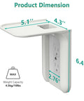 Outlet Shelf Wall Organizer For Bathrooms And Smart Homes, Space Saving Wall Mount With Cord Management, Holds Up To 10lbs, White