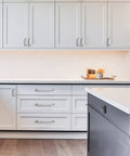 10 Pack Brushed Satin Nickel Cabinet Pulls, 7 Inch Hole Center Kitchen Bath Drawer Handles on white kitchen cabinets