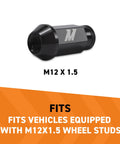 Aluminum Locking Lug Nuts Set With Black Finish M12x1.5 Thread 20 Pieces Lightweight One Piece 7075T6 Construction