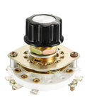 2 Pole 3 Throw Rotary Switch Band Selector With 1 Deck Mounting Hole 10mm Diameter 8 Pins Shaft 6mm Diameter 12mm Long Black Plastic Knob Included For Your DIY Audio And Electronics Rig, black knob