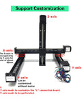 Smooth Rock Solid Linear Bearing CNC Sliding Table Rail XY Stage Kit with Drive, showing XYZ axes and customization options.