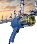 Niikadd Air Driven Oil Drum Pressure Cap Sealer Crimper For 200 Liter Barrel handheld tool with metallic sealing head in industrial setting.