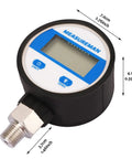 Top view of Digital Industrial Vacuum Gauge With Two And One Half Inch Dial One Quarter Inch NPT Lower Mount Stainless Steel Case