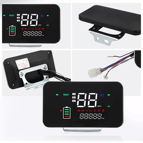 48V To 72V Digital Speedometer Display Panel For Electric Scooters And E Bikes With MPH Readout Square Instrument Compact