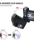 Beast Bright Outdoor Headlamp With Type C Rechargeable Battery, 45-degree flip angle demonstration, showing illumination change.