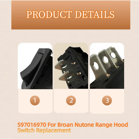 Rocker Switch Kit For Range Hood With Dual Fan And Light Switches Replacement Part For 97016971 detail images of switches