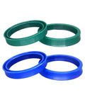 Premium Polyurethane Hydraulic Cylinder Oil Sealing Ring Set For Piston Rod Shafts With Y And U Shape Configurations Designed To Stop Leaks And Ensure Peak Performance For Heavy Machinery Operators Needing Rock Solid Reliability Today. green and blue polyurethane hydraulic seal rings