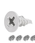 Single screw from 200 Pcs Self Drilling Screws Set With Countersunk Cross Head Stainless Steel Full Thread Fasteners For Wood And Metal M4.2-18 13mm Length No Pre Drill Needed Easy Install Hardware Kit with cross head detail.