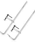 Heavy Duty Welding F Clamp 24 Inch Set with Max Jaw 24 Inch, Throat Depth Four And Three Quarters Inch, Steel Bar Forged