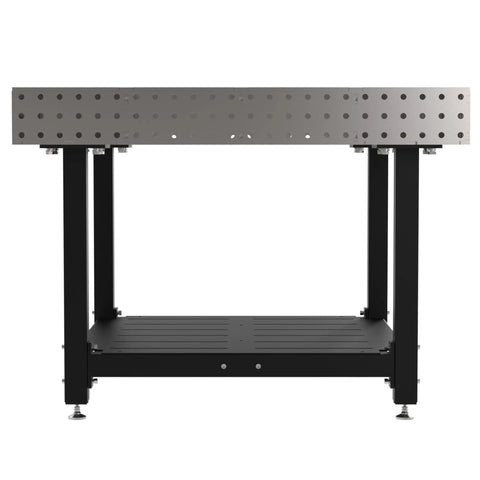 Pro Shop Quality Welding Fixture Table Built Like A Tank With Precision Laser Cut Holes 48X48 Inch Heavy Duty Steel Workbench and Adjustable Levelers Made In The Usa For Garage Use