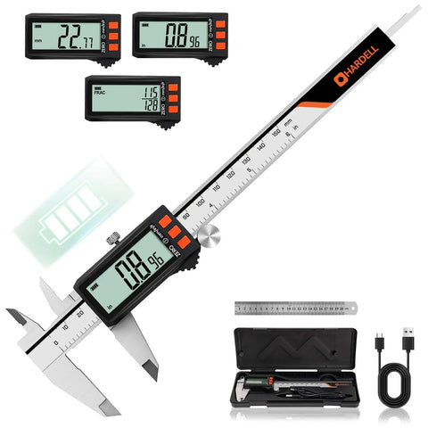 Rechargeable Digital Caliper With Power Display And USB C Charging 6 Inch Caliper With Large LCD Screen MM In Conversion