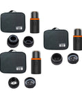 Grab And Go Mini Portable Espresso Maker for travel and hiking with bag and components shown separately, easy to operate and clean.