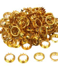Pile of 100 Piece Brass Clock Grommets Set For Clock Repair And Clockmakers Tools Keyhole Grommets 3/8 Inch Diameter