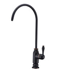 Oil Rubbed Bronze Water Drinking Faucet For Filtration Systems, brass body, curved spout, suitable for RO units, sleek and durable design.
