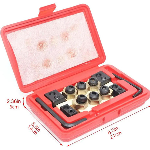 18 Piece 5 8 Inch T Slot Eccentric Clamping Kit With Half To Thirteen Thread For Lathe Milling Machines Pro Grade Heavy Duty Copper And 45 Steel Fixture For Mold Tool Making And Workshop Projects, red case 21 x 14 x 6 cm