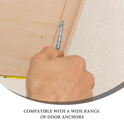 Hand installing Ultra Durable Hollow Wall Anchors Kit with Threaded Inserts for Metal and Toggle Nuts into drywall corner