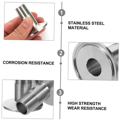 Premium Stainless Steel Tri Clamp Ferrule Adapter Kit With Hose Barb And Silicone Seals For Home Brew Pro Setup Perfect Beer Making Gear 1.97 inch