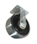 10 Inch Kingpinless Heavy Duty Rigid Caster With Forged Steel Wheel And 18000 Pound Capacity showcasing a close-up view of the wheel and mount.