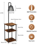 Floor Lamp With Built In Side Table And USB Port And Outlet 2 Pack Modern Bedside Nightstand with dimensions and features guide