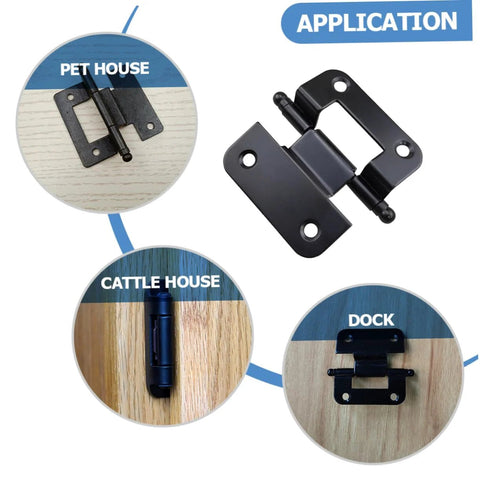 Concealed black iron cabinet hinge for kitchen doors, self-closing, 10-piece set.