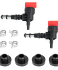 Two Pack 90 Degree Fuel Shut Off Valve Kit With Leak Proof Grommet Clamps And Bushings For Generac 192980GS Briggs 208961
