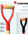 45 Inch Transplanting Spade For Digging And Planting With Steel D Grip And Wooden Handle, focus on durable metal handle