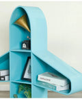 Cool Floating Wall Shelf Dope Book Organizer for Living Room and Office showcasing books and decor in blue iron art design