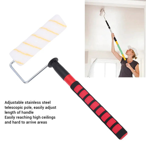 9 Inch Paint Roller Kit With Telescopic Extension Pole offers a smooth operator approach to painting walls and ceilings.